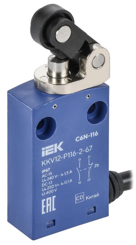 Выключатель концевой C6N-116 толк. с рыч. рол. прав. IP67 | KKV12-P116-2-67 | IEK — IEK (ИЭК)