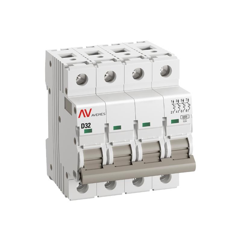 Выключатель автоматический четырехполюсный AV-6 32А D 6кА AVERES | mcb6-4-32D-av | EKF — миниатюра 5