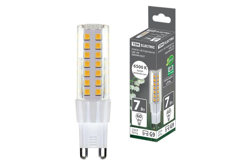 Лампа светодиодная G9-7 Вт-230 В-6500 К, SMD, 17,5x65,5 мм | SQ0340-0227 | TDM — фото 1 | Sento