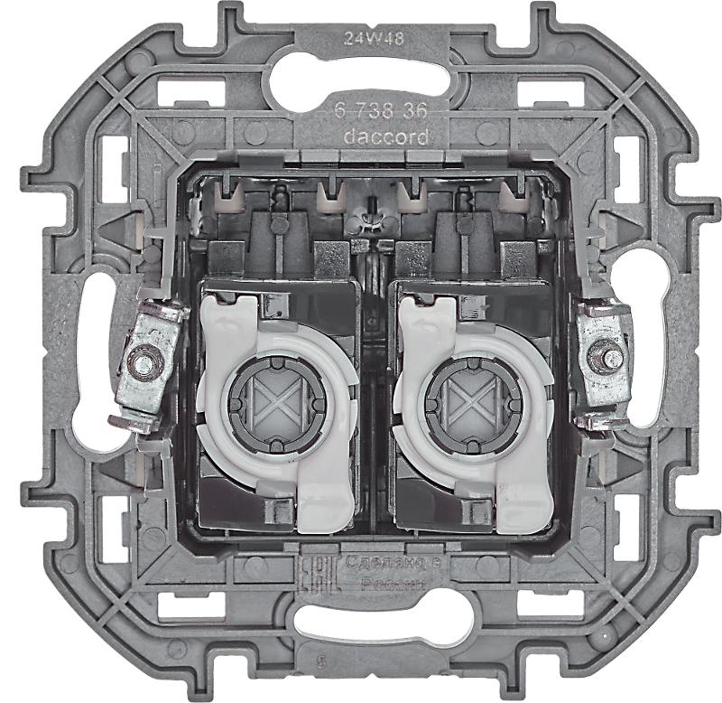 Inspiria Слоновая кость Розетка 2-ая компьютерная RJ45 С/У категория 5e UTP — миниатюра 5