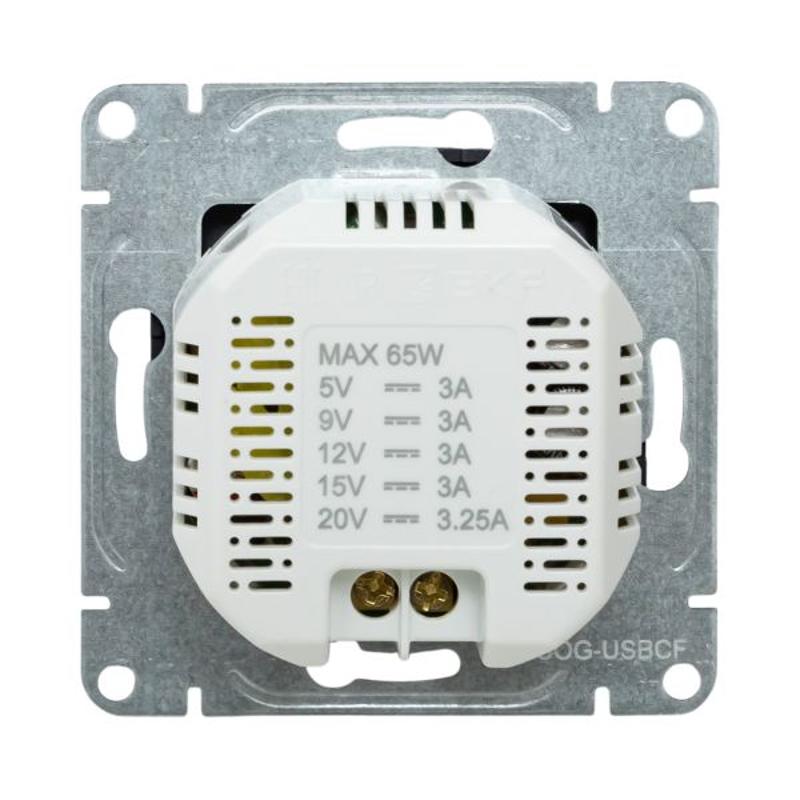 Механизм розетки USB-С, быстрая, графит Эпика  |UP1-SOG-USBCF| EKF — миниатюра 8