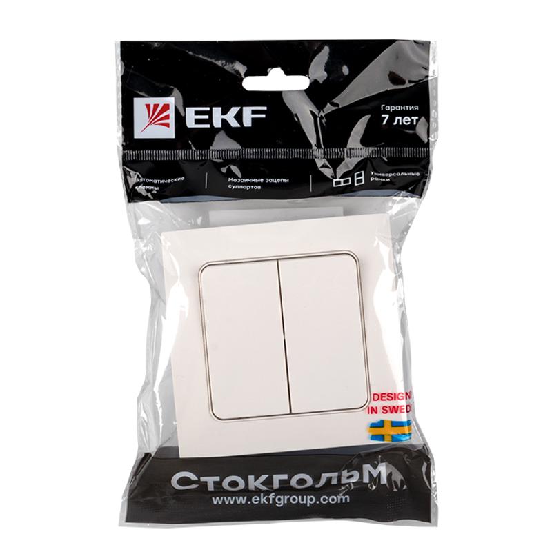 Стокгольм Выключатель 2-кл. 10А белый PROxima | EXV10-023-10 | EKF — миниатюра 7