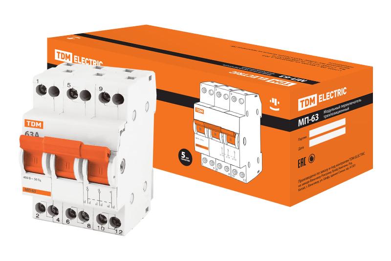 Переключатель модульный трехпозиционный МП-63 3P 63А | SQ0224-0027 | TDM — TDM ELECTRIC
