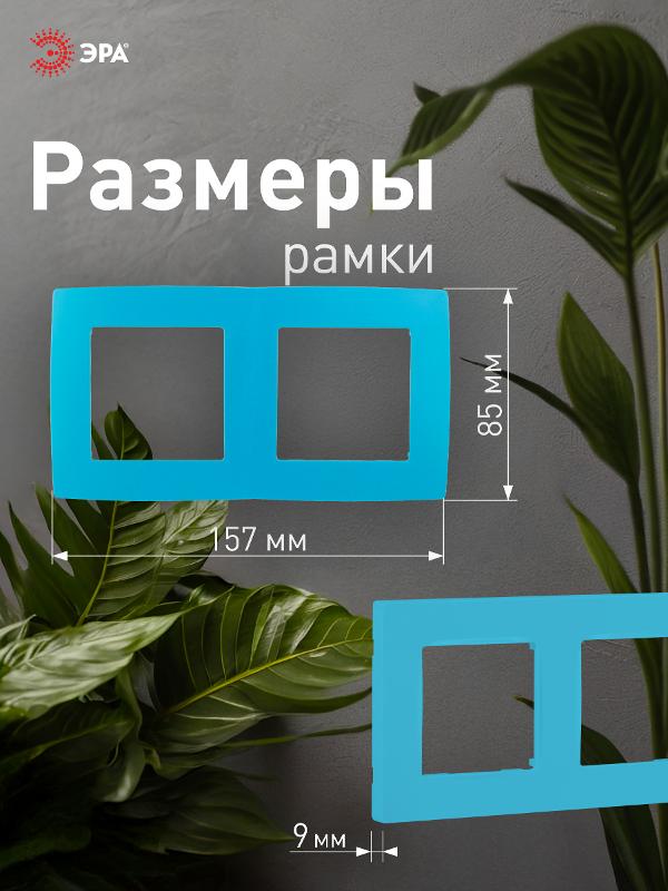 Рамка на 2 поста 12-5002-28  ,  голубой  |Б0019402 | ЭРА — миниатюра 4