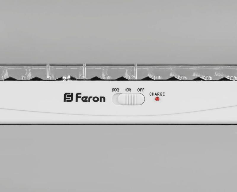 Светильник аварийного освещения аккумуляторный EL19 60 LED DC Li-ION батарея, белый 403*67*46 мм | 12902 | FERON — миниатюра 2