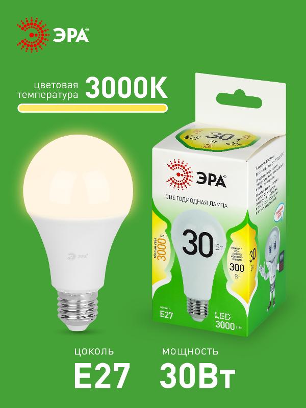 Лампа светодиодная  GREEN LINE LED A65-30W-830-E27 GL E27 30 Вт груша теплый свет | Б0067143 | ЭРА — миниатюра 3