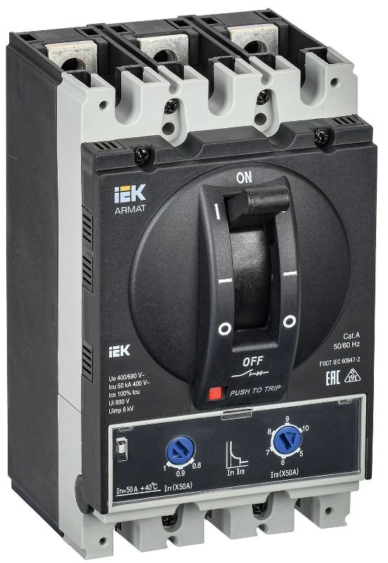 ARMAT Авт. выкл. лит. корпус 3P A 50кА 50А ТМ рег. | AR-MCCB-3A-050-0050A-ATUC | IEK — фото 1 | Sento