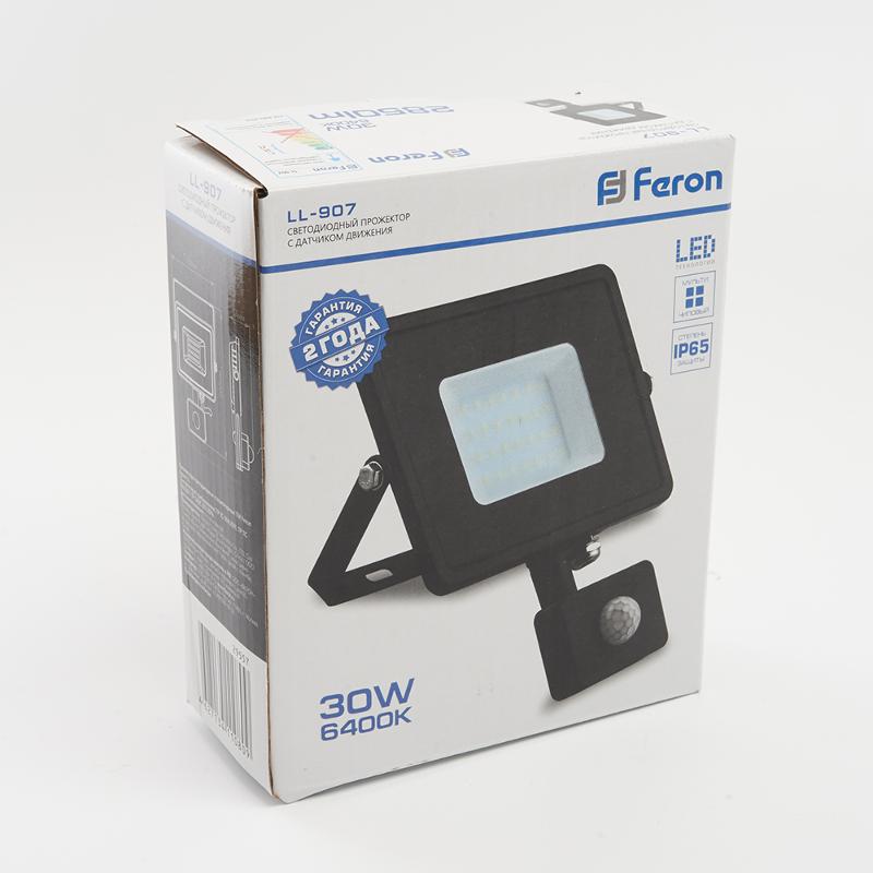 Прожектор светодиодный с датчиком LL-907 IP44 30W 6400K | 29557 | Feron — миниатюра 6