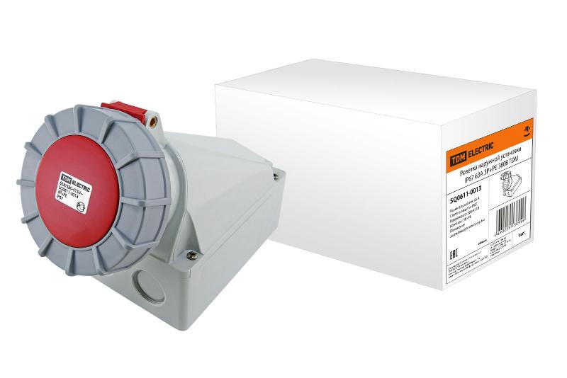 Розетка наружной установки IP67 63А 3Р+РЕ 380В  | SQ0611-0013 | TDM — TDM ELECTRIC
