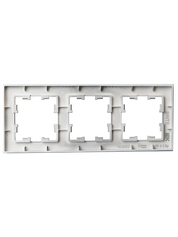 BRITE Рамка 3-ая РУ-3-2-Бр стекло маренго матовый | BR-M32-G-31-K35 | IEK — миниатюра 3