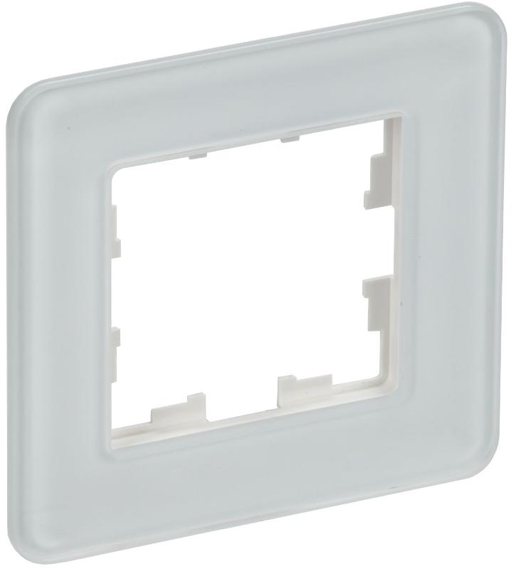 BRITE Рамка 1-ая РУ-1-2-Бр стекло белый RE | BR-M12-G-41-K01 | IEK — миниатюра 1