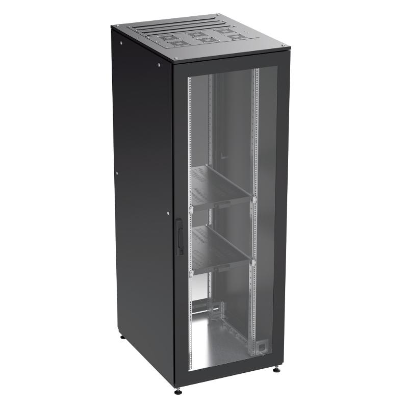 Шкаф собранный напольный 19'' IT-CQE, 47U 600х1200 двери стекло/сплошная, RAL 9005 | R5DC4762GSB | DKC — DKC (ДКС)