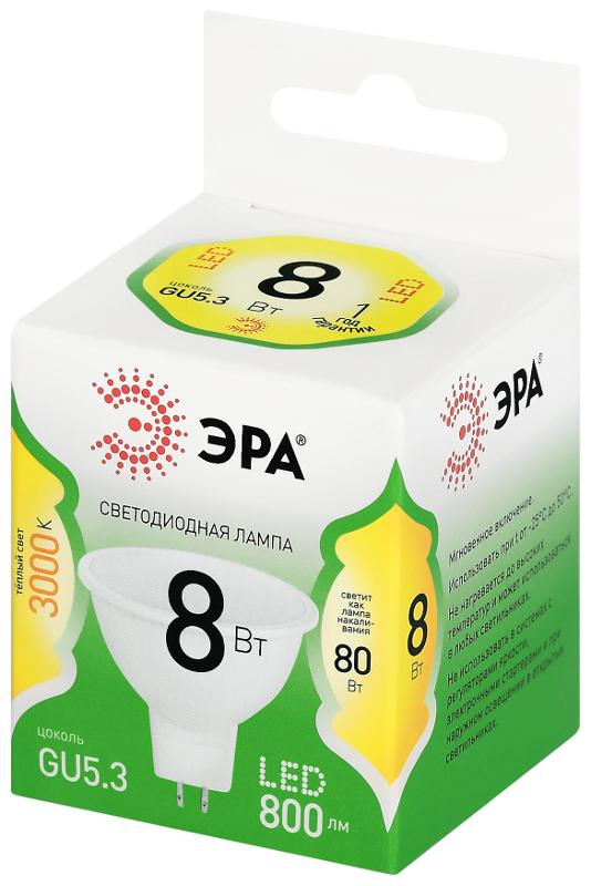 Лампа светодиодная  GREEN LINE LED MR16-8W-830-GU5.3 GL GU5.3 8 Вт софит теплый свет | Б0067082 | ЭРА — миниатюра 5