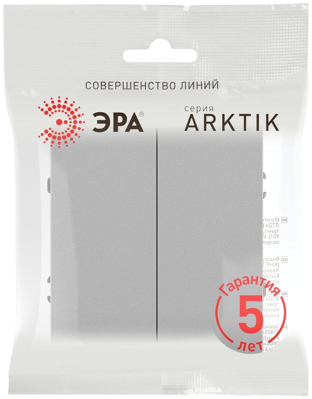 Выключатель Arktik 16-1104-03 двойной 10АХ-250В алюминий | Б0070346 | ЭРА — миниатюра 2