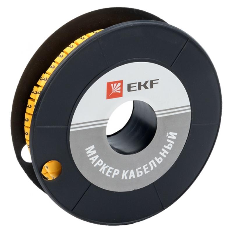 Маркер-кабельный 2,5кв.мм "3" (1000шт.) (ЕС-1) EKF PROxima | plc-KM-2.5-3 | EKF — EKF