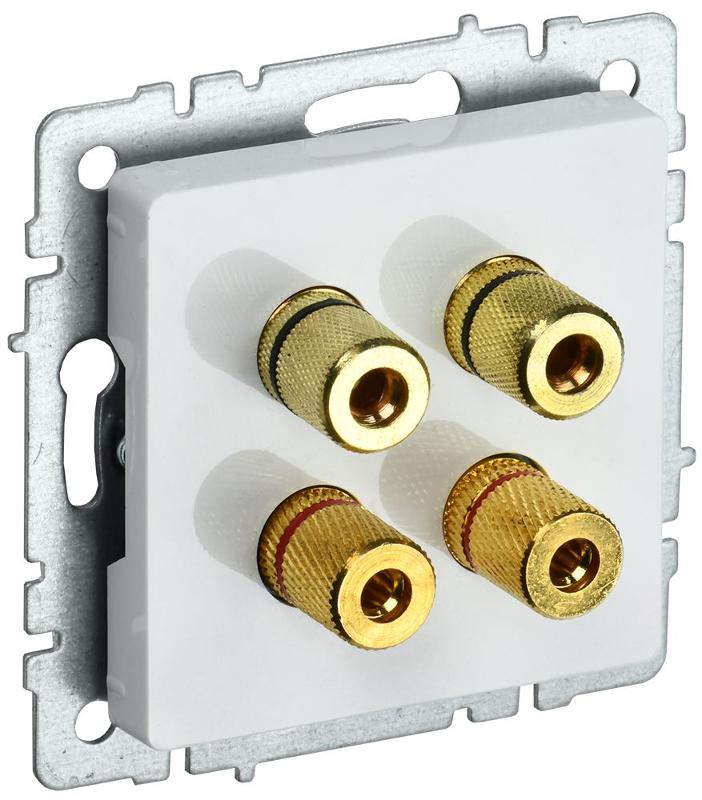 BRITE АудиоРозетка 4-местная РА10-БрБ белый | BR-S40-K01 | IEK — миниатюра 1
