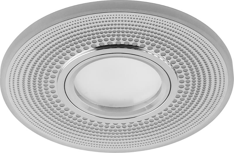 Светильник точечный встраиваемый под лампу, с LED подсветкой CD950 15LED*2835 SMD 4000K, MR16 50W G5.3, белый матовый, хром | 29712 | FERON — Feron