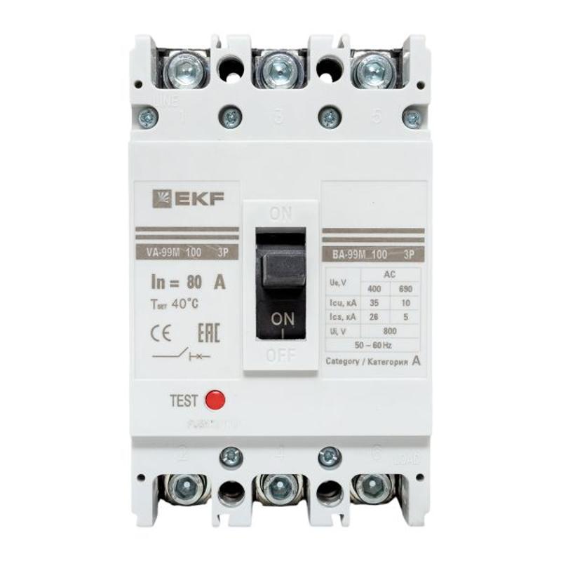 Выключатель автоматический ВА-99М 100/80А 3P 35кА PROxima | mccb99-100-80m | EKF — миниатюра 10