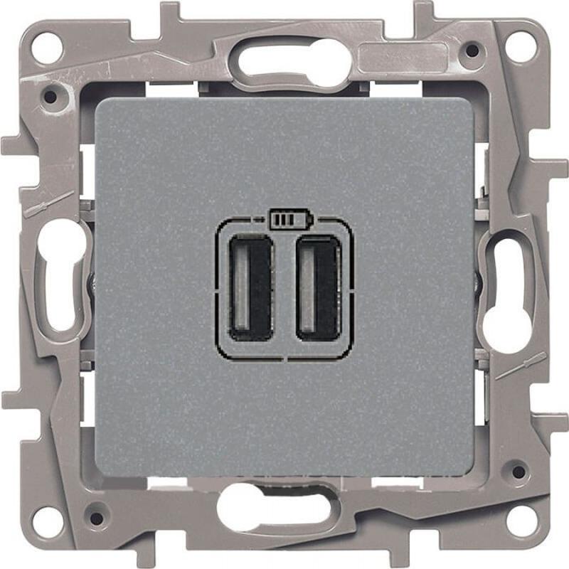 Etika Алюминий Розетка USB 2-ая 240В/5В 2400мА — миниатюра 2