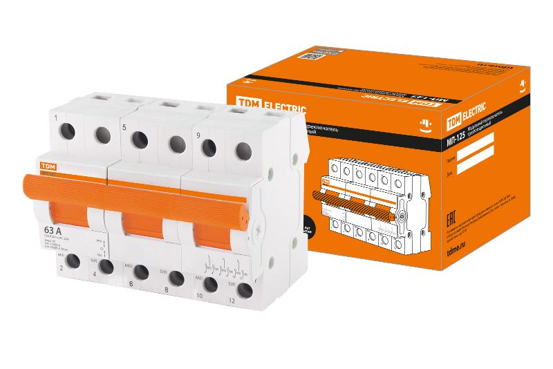 Переключатель модульный трехпозиционный МП-125 3P 63А | SQ0224-0046 | TDM — TDM ELECTRIC