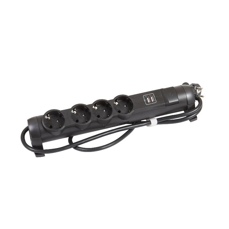 COMFORT Удл. У04К 1,5м 3х1,5мм2 16А USB A+C 20Вт черн.  | 694616 | ИЭК — IEK (ИЭК)