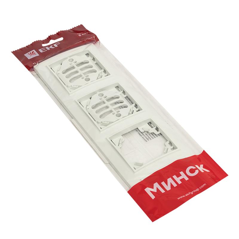 Минск Рамка 4-местная горизонтальная белая EKF  Basic | ERM-G-304-10 | EKF — миниатюра 7