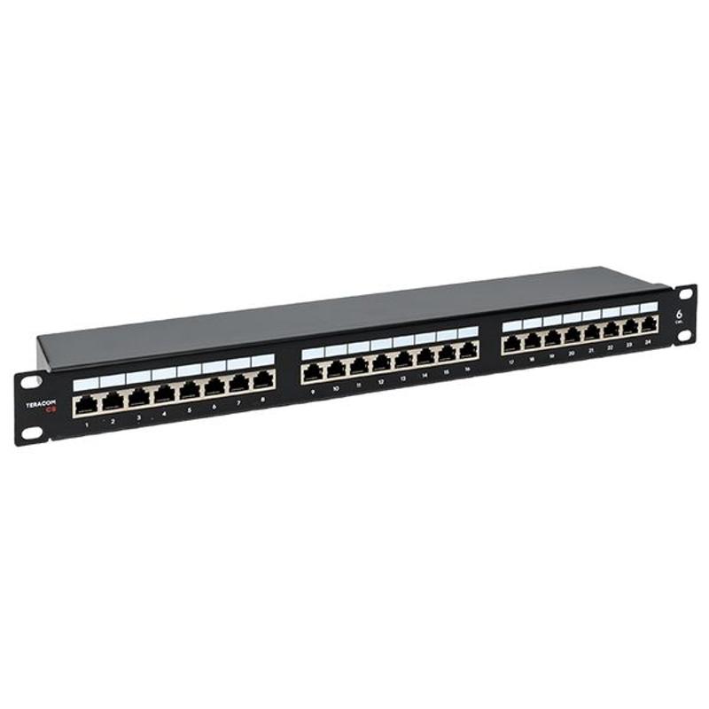 Патч-панель TERACOM CS 19'' Cat.6 1U полный экран STP 24 порта RJ-45 Dual IDC с органайзером|TRCS-PPNL-6STP-1U24|EKF — EKF
