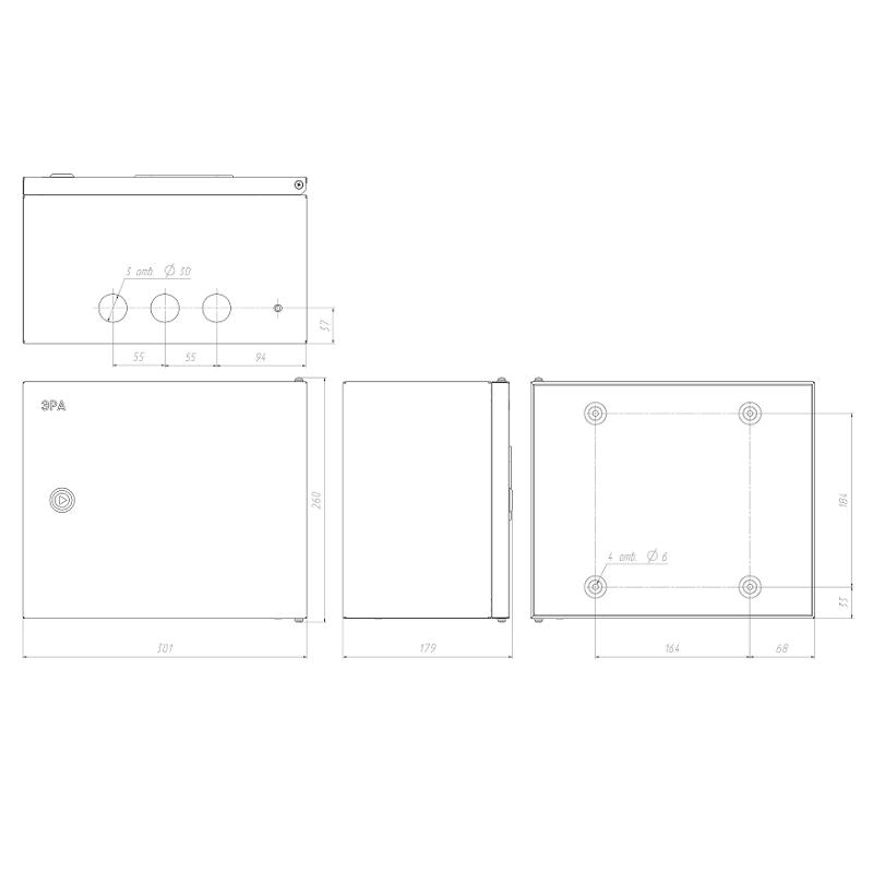 Щит с монтажной панелью металлический ЩМПг-02 IP54 (250х300х175) SIMPLE | Б0041665 | ЭРА — миниатюра 2