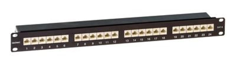Патч-панель 19",1U,CAT6, 24 порта RJ45, экранированная | RN6PPF241BK | DKC — DKC (ДКС)