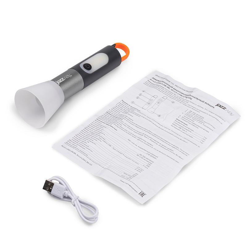 Фонарь светодиодный ручной Accu1-L5W/L3W-bk, Li-Ion | .5048812 | Jazzway — миниатюра 5