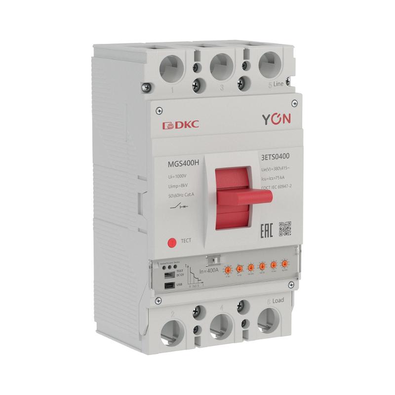 Авт. выкл. YON MGS400H 3P 160-400A 75kA с электронным расцепителем ETS | MGS400H-3ETS0400 | DKC — миниатюра 1