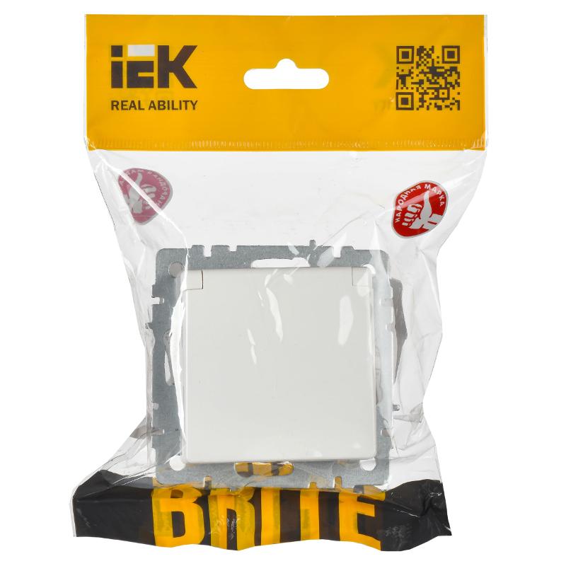 BRITE Розетка с заземлением со шторками с крышкой 16А IP20 РСбш10-3-БрБбелый  | BR-R16-16-K01 | IEK — миниатюра 2