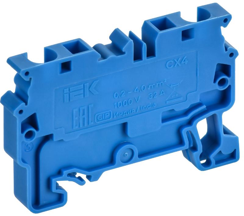 ARMAFIX Клемма пруж. CX4 BU 4мм2 проходная синяя | AF-CT40-00-K07-004 | IEK — миниатюра 2