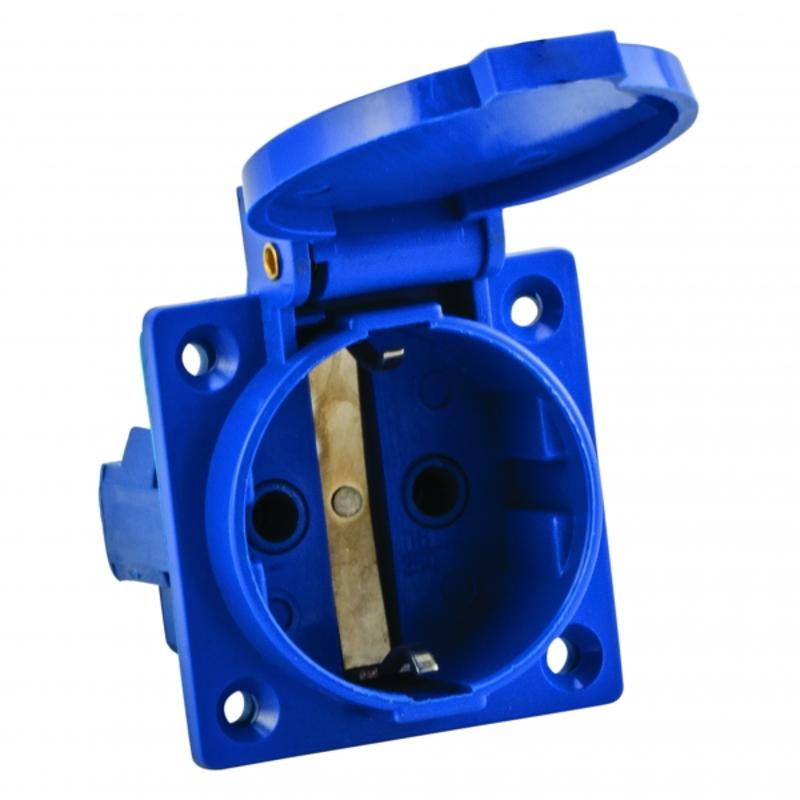 Розетка 112 панельная скрытая с крышкой 2Р+PЕ 16А 220В IP44 EKF | ps-112-16-220 | EKF — EKF
