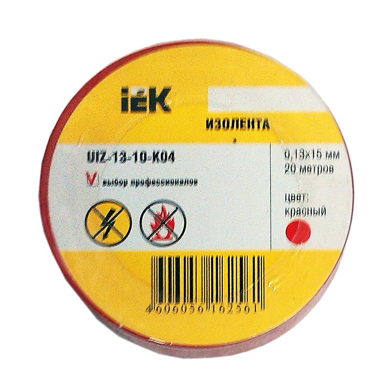 Изолента 0,13х15 мм красная 20 метров  | UIZ-13-10-K04 | IEK — миниатюра 2