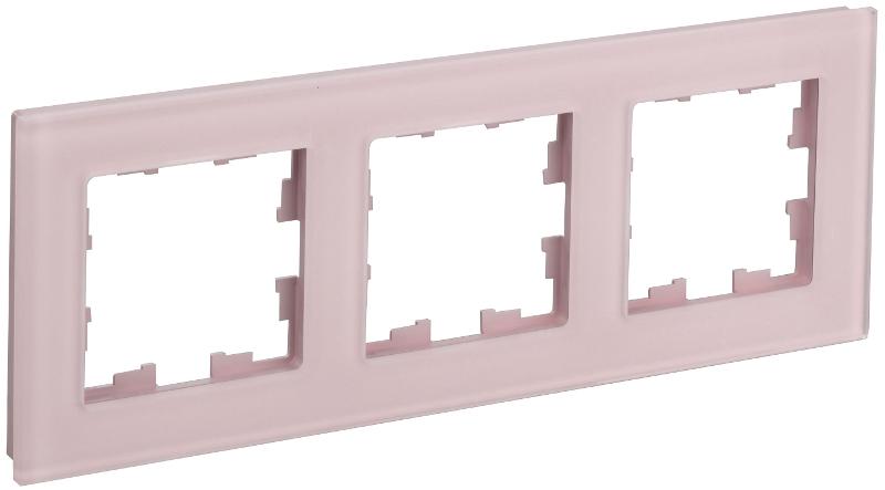 BRITE Рамка 3-ая РУ-3-2-Бр стекло розовый матовый | BR-M32-G-31-K14 | IEK — IEK (ИЭК)