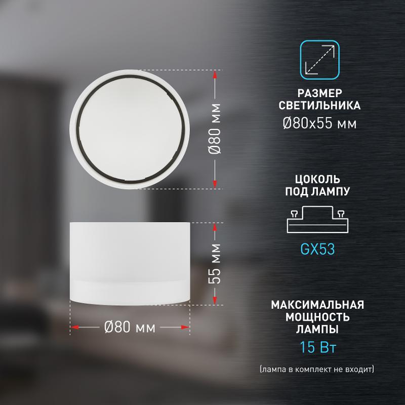 Светильник настенно-потолочный спот OL30 WH GX53 белый | Б0056359 | ЭРА — миниатюра 3