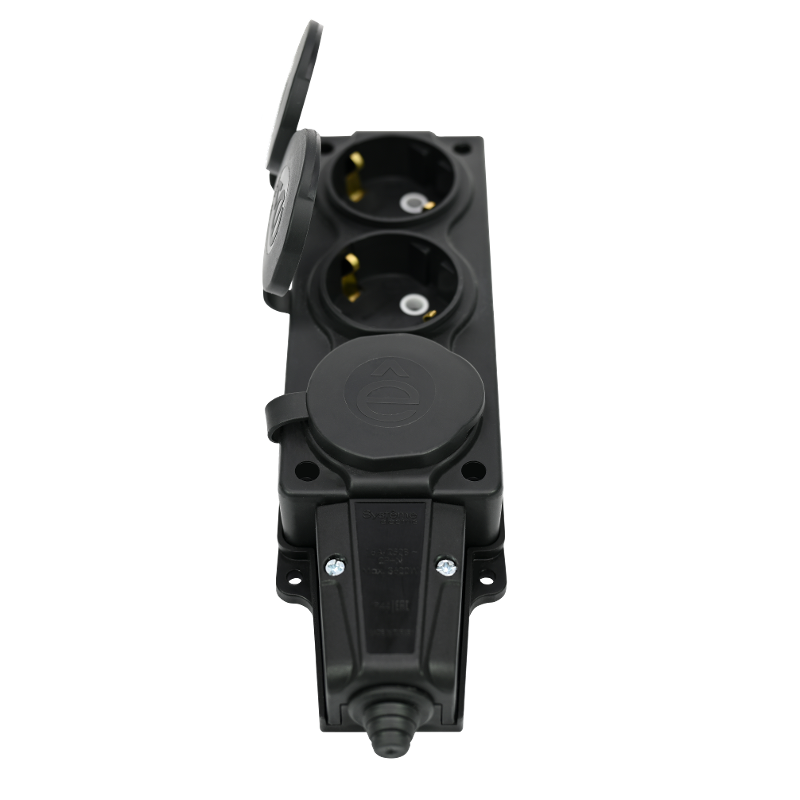 Колодка 3 гнезда 2К+З каучуковая 16А/250В IP44 Чёрная MultiSet | MST4103BK | SE — миниатюра 7
