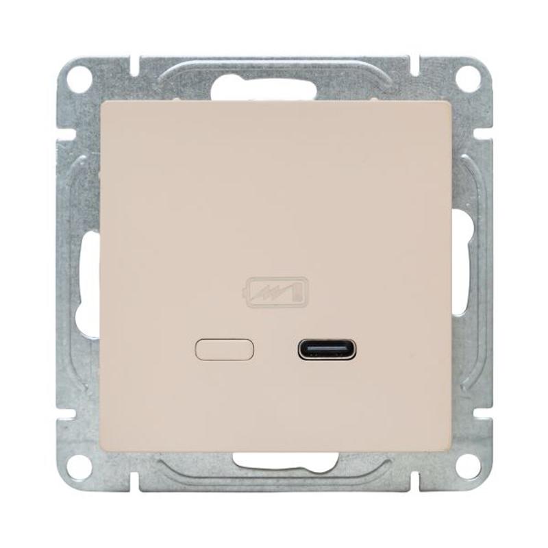Механизм розетки USB-С, быстрая, кремовый Эпика  |UP1-SOI-USBCF| EKF — миниатюра 4