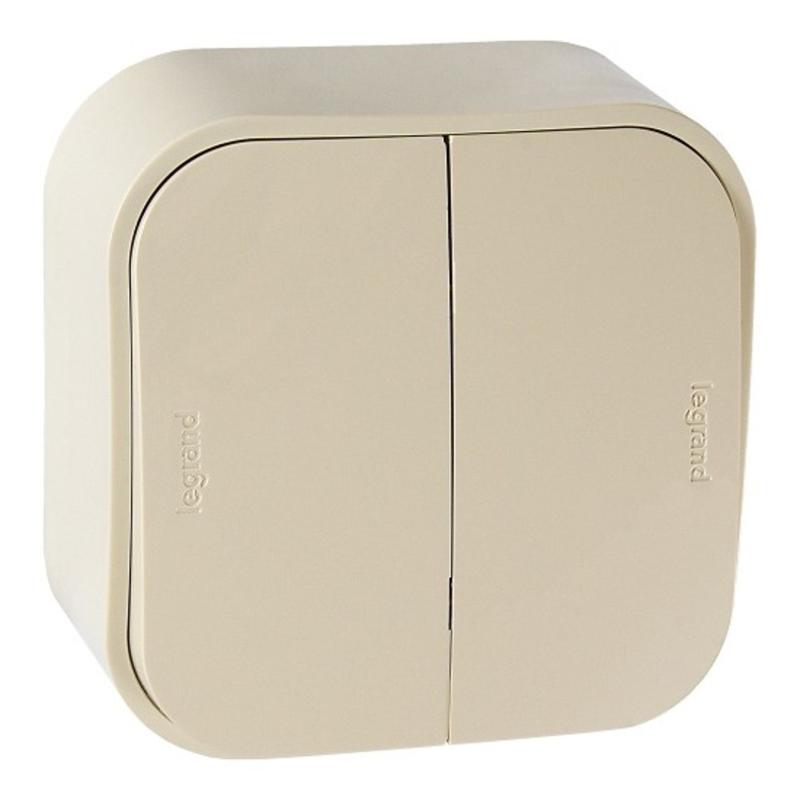Quteo Слоновая кость Переключатель 2-клавишный 10А — миниатюра 2