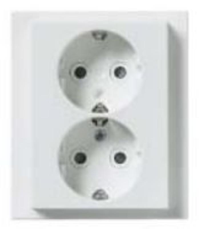 Накладка для розетки DoubleSchuko, Impressivo, белый | 302EC-84  | 2TKA000925G1 | ABB — ABB