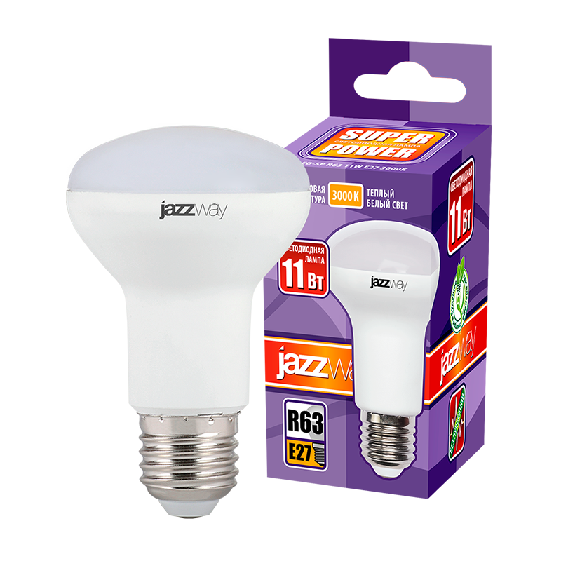 Лампа светодиодная LED 11Вт Е27 220В 3000К PLED- SP R63 отражатель (рефлектор) | 1033659 | Jazzway — миниатюра 3