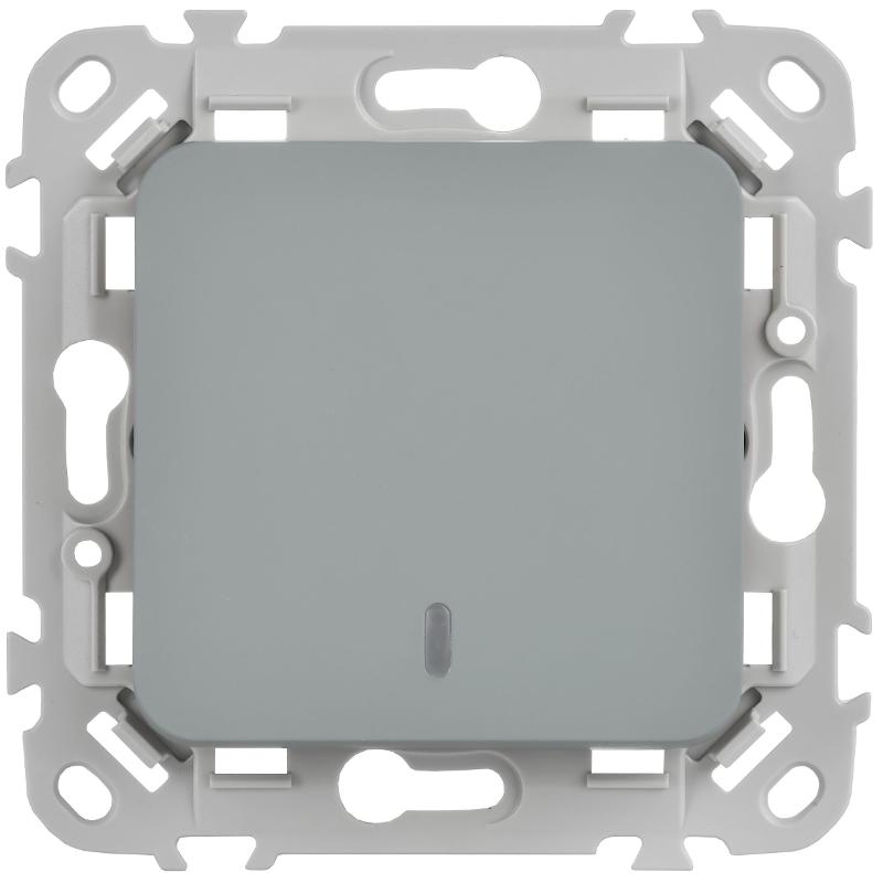 FLITE Выключатель 1-клавишный с индикацией 10А ВС11-1-1-ФлС серый | FI-V10-1-10-1-K03 | IEK — миниатюра 2