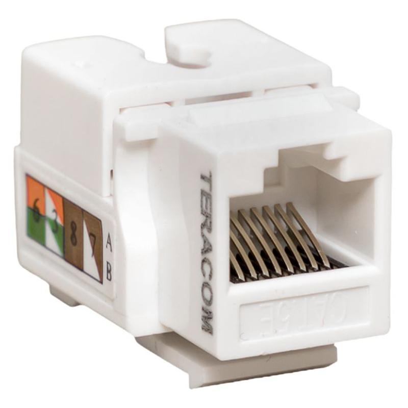 Модуль Keystone TERACOM PRO Cat.5E RJ-45 неэкранированный 110 IDC 90 градусов белый | TRP-KSTN-90D-5EUTP-WH | EKF — EKF