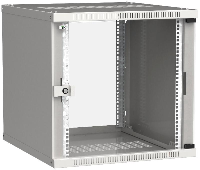 Шкаф LINEA WE 9U 600x450мм дверь стекло серый | LWE3-09U64-GF | ITK — ITK