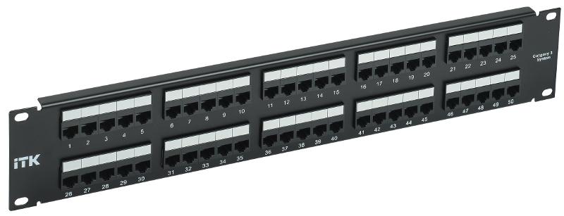 2U телефонная патч-панель кат.3 50 портов 110 IDC | PP50-2UC03U-110 | ITK — ITK