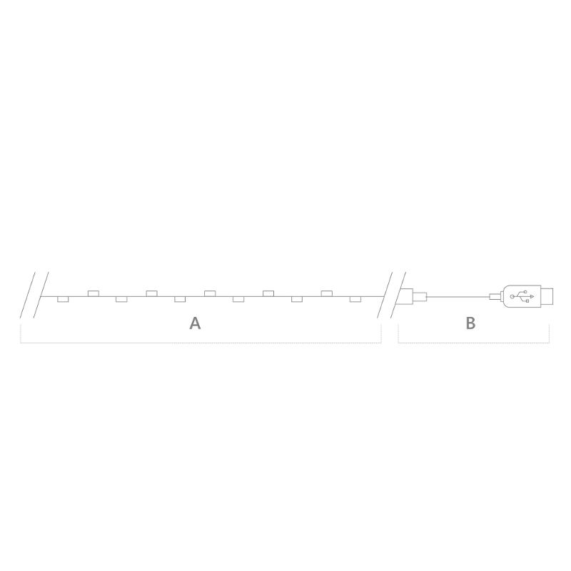 Гирлянда линейная Роса,  50LED 5000К, 5м, IP20 USB, прозрачный шнур, CL575 | 48184 | FERON — миниатюра 5