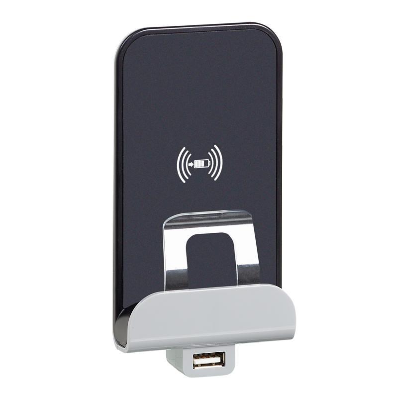 Устройство зарядное беспроводное Valena Life Qi 1А с дополнит. разъемом USB A 5В 2.4А — Legrand