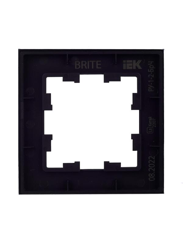 BRITE Рамка 1-ая РУ-1-2-БрЧ стекло черный | BR-M12-G-K02 | IEK — миниатюра 16
