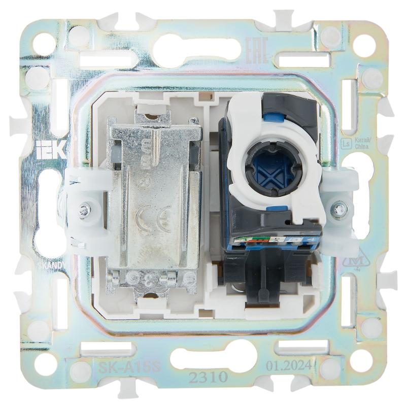 SKANDY Розетка двойная TV+RJ45 кат.6E SK-A15S серебряный | SK-AK20-2-K23 | IEK — миниатюра 3